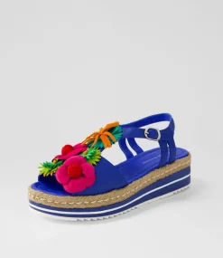 Abela Cobalt Multi Leather Sandals