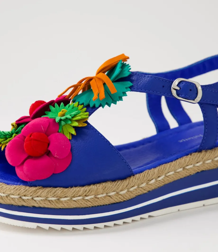 Abela Cobalt Multi Leather Sandals