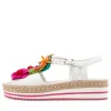 Abela White Multi Leather Sandals