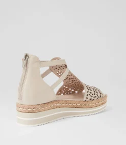 Accra Almond Leather Espadrilles