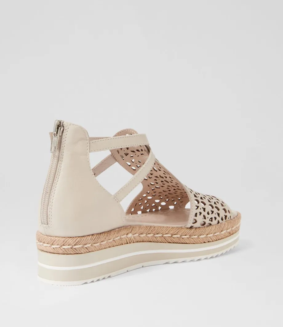 Accra Almond Leather Espadrilles