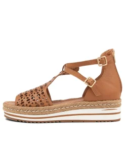 Accra Dark Tan Leather Espadrilles