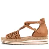 Accra Dark Tan Leather Espadrilles