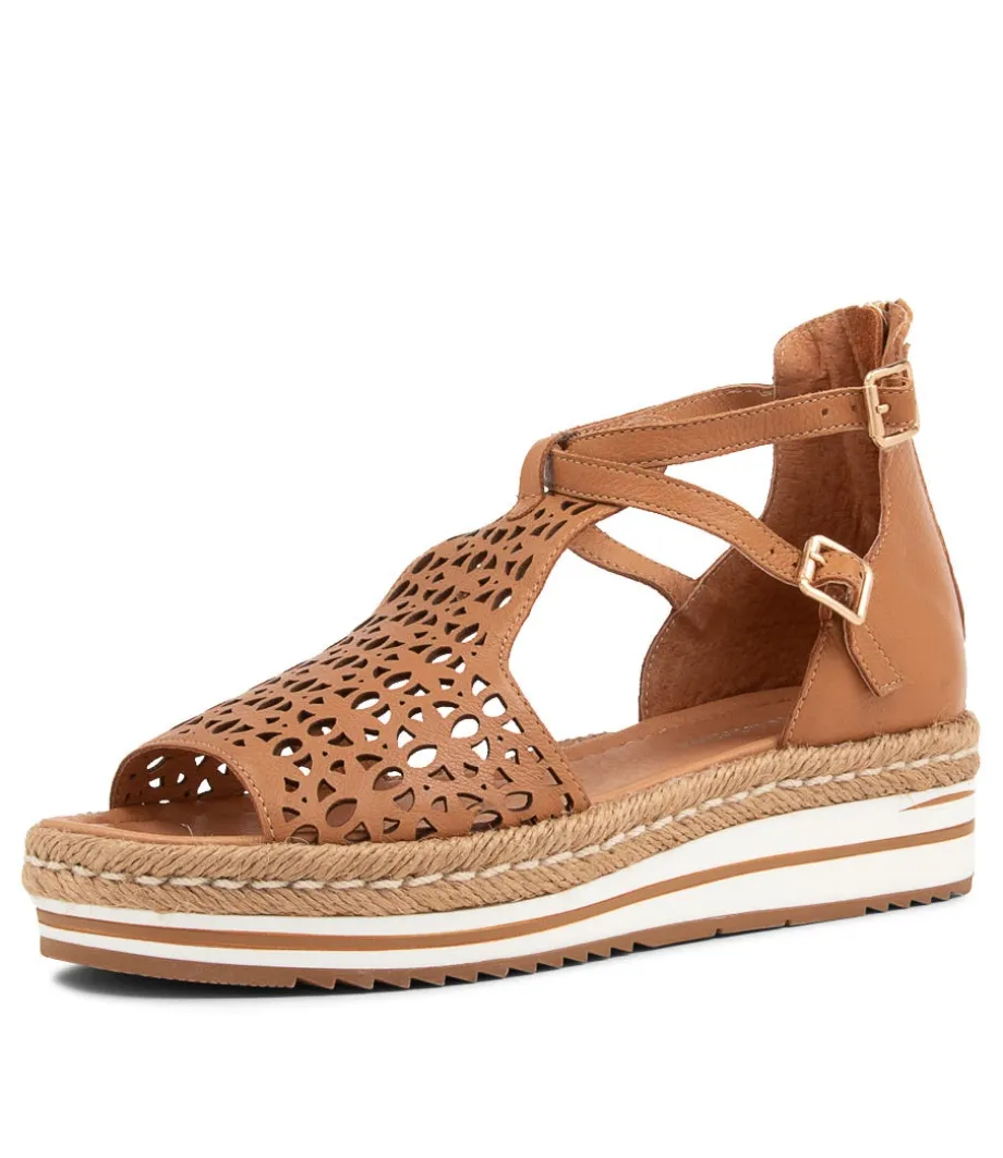 Accra Dark Tan Leather Espadrilles