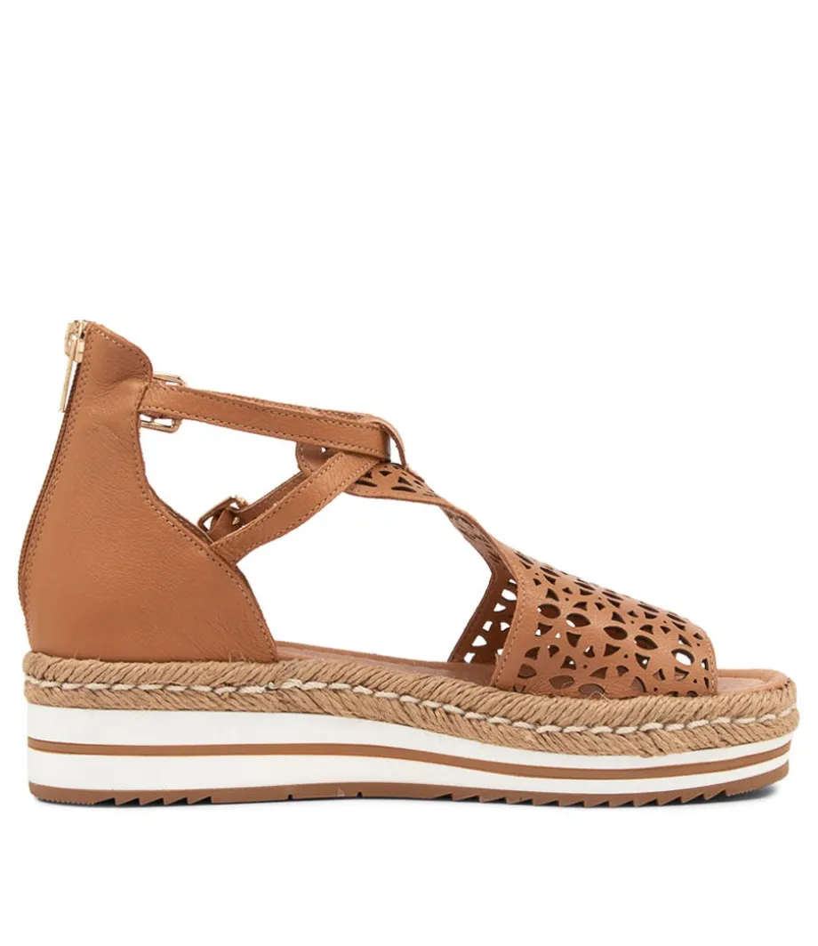 Accra Dark Tan Leather Espadrilles