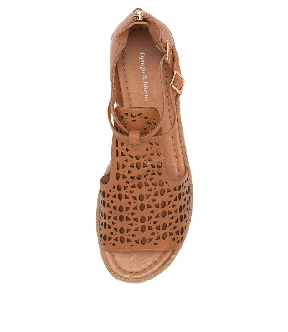 Accra Dark Tan Leather Espadrilles