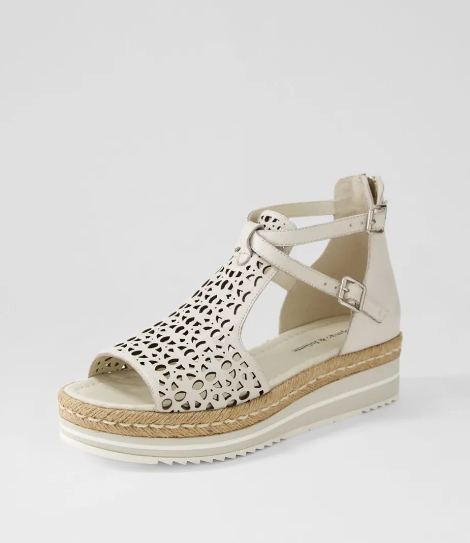 Accra Ivory Leather Espadrilles