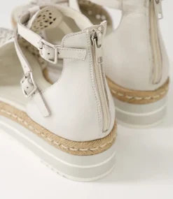 Accra Ivory Leather Espadrilles