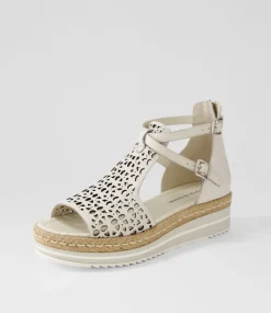 Accra Lrg Ivory Leather Espadrilles