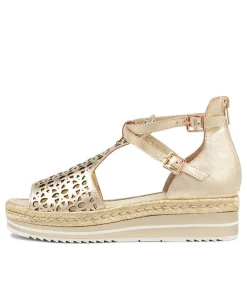 Accra Pale Gold Rope Leather Espadrilles