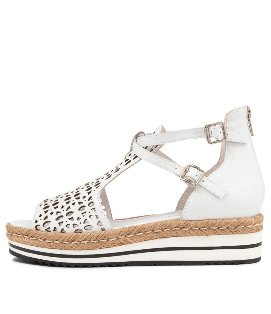 Accra White Leather Espadrilles