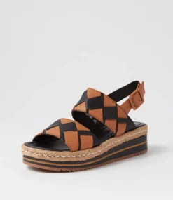 Acke Black Dark Tan Weave Leather Espadrilles