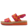 Acke Orange Fuchsia Leather Espadrilles
