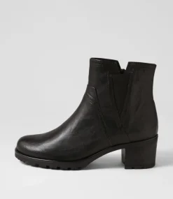 Ada Schwarz Leather Chelsea Boots