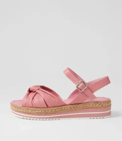 Adah Lrg Pretty Pink Leather Espadrilles