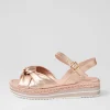 Adah Pale Rose Gold Rope Leather Espadrilles