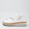 Adah White Leather Espadrilles