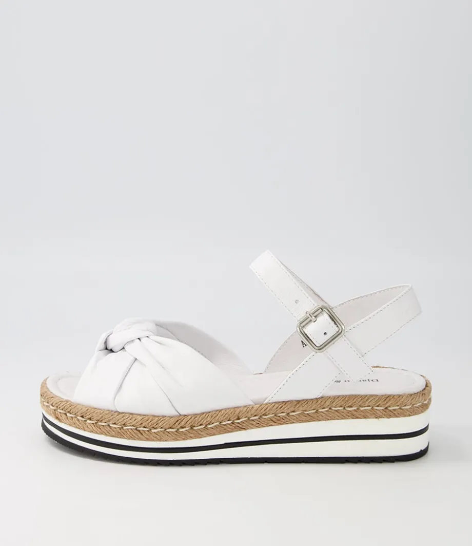 Adah White Leather Espadrilles