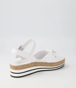 Adah White Leather Espadrilles