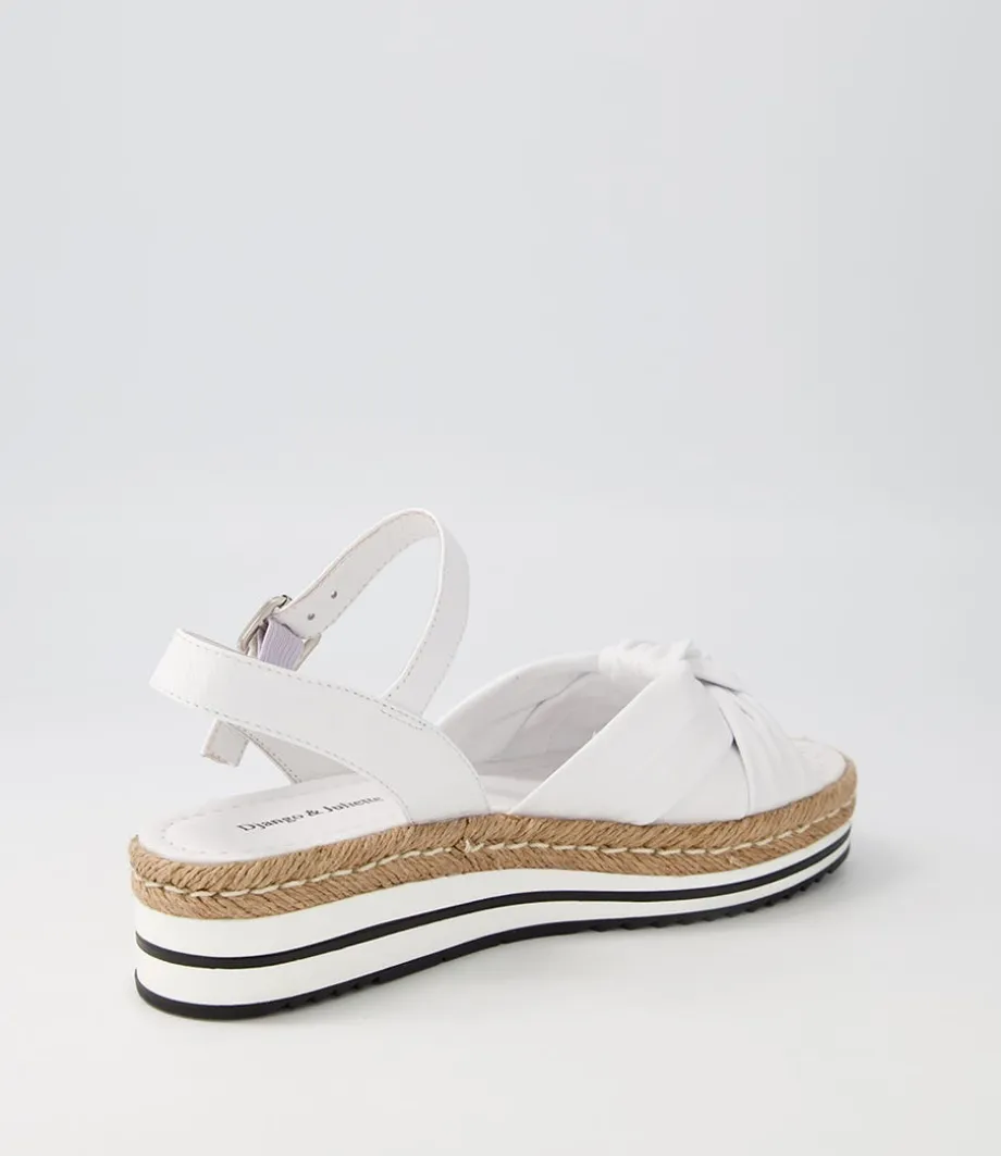 Adah White Leather Espadrilles
