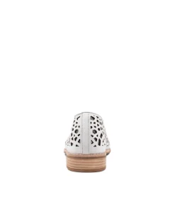 Adaring White Leather Loafers