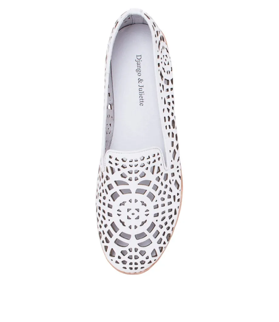 Adaring White Leather Loafers