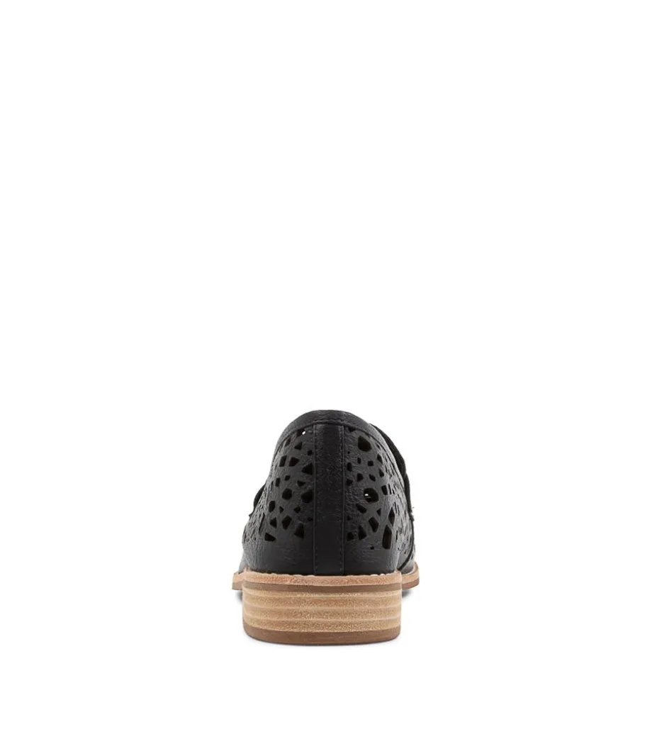 Addah Navy Leather Loafers