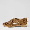Addyst Tan Leather Lace Up Flats