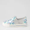 Adela W Blue Silver Cut Leather Sneakers