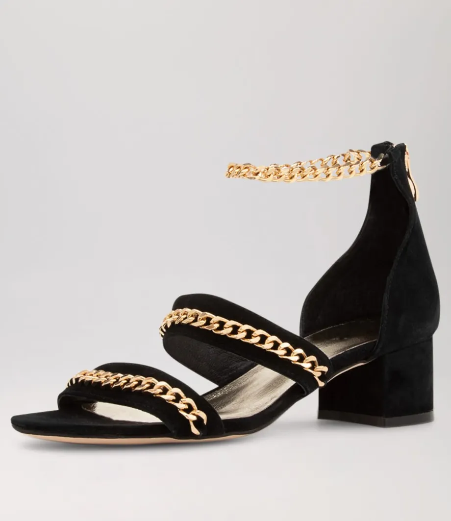 Adina Black Suede Sandals
