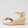 Adira W Pale Rose Gold Leather Wedges