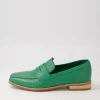 Agape Dark Emerald Spearmint Patent Leather Loafers