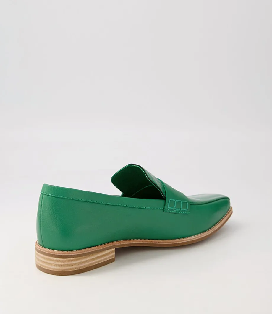 Agape Dark Emerald Spearmint Patent Leather Loafers