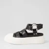 Akash Black White Leather Sneakers