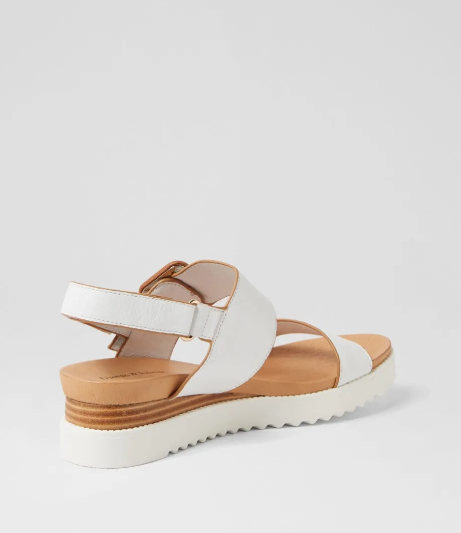 Albany White Tan Leather Sandals