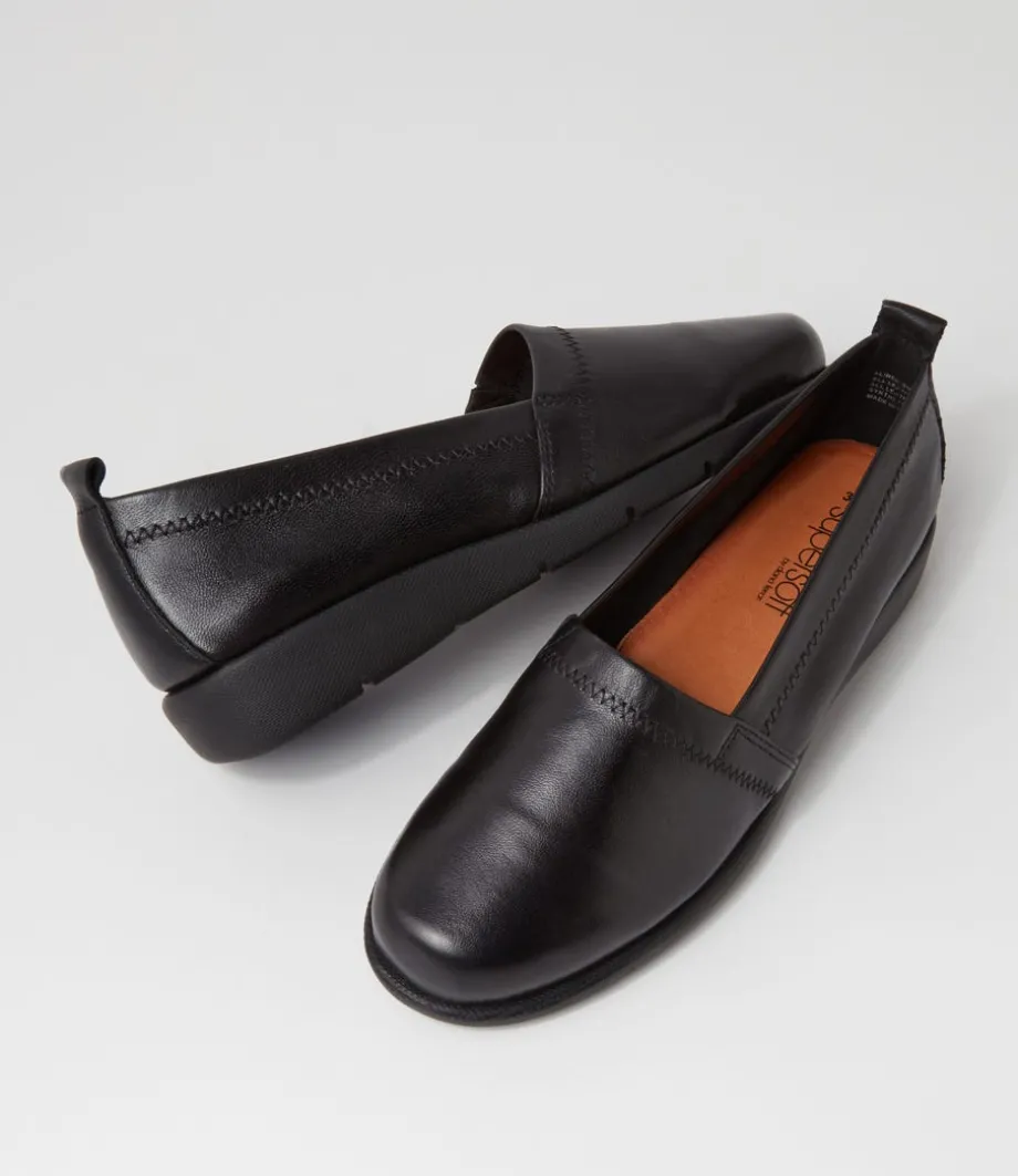 Aliner Black Leather Loafers