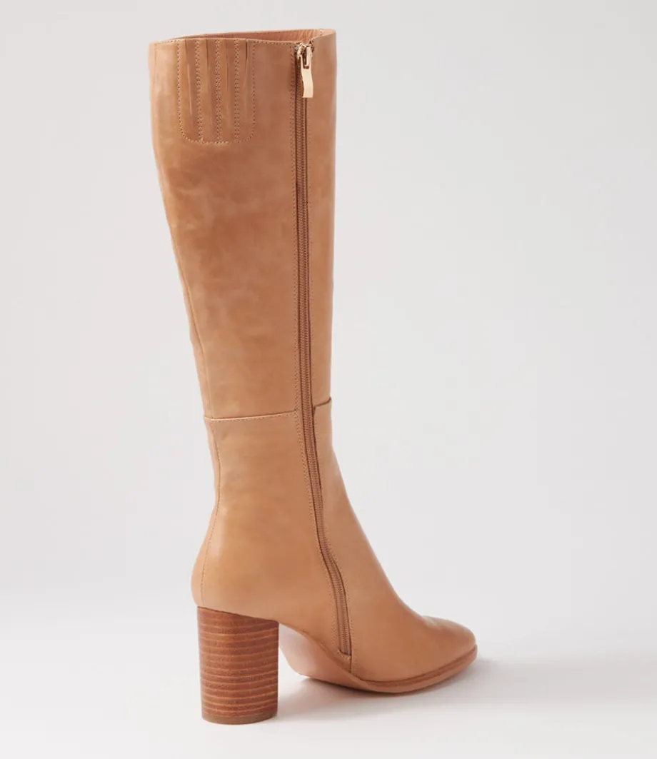Allouta Cappuccino Leather Knee High Boots