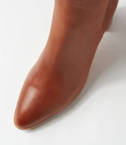 Allouta Cognac Leather Knee High Boots