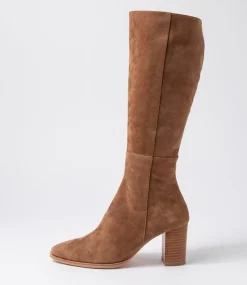 Allouta Light Choc Suede Knee High Boots