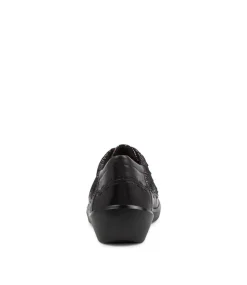 Allsorts W Black Check Leather Lace-Up Shoes
