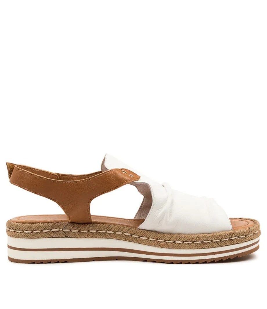 Alora Lrg White-Dk Tan