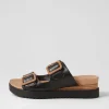 Alphie Black Tan Leather Mules
