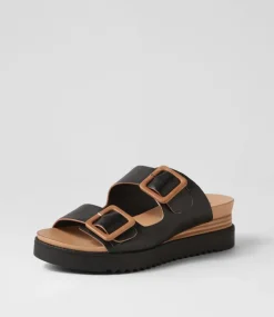 Alphie Black Tan Leather Mules