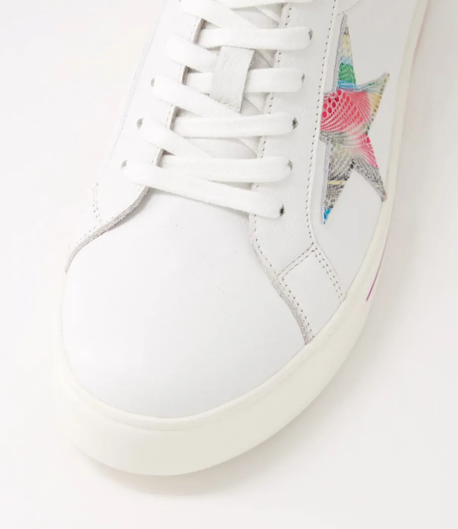Alysia W White Multi Dot Sneakers