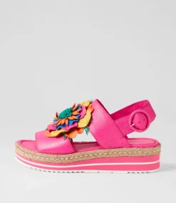 Amare Hot Pink Bright Multi Leather Sandals