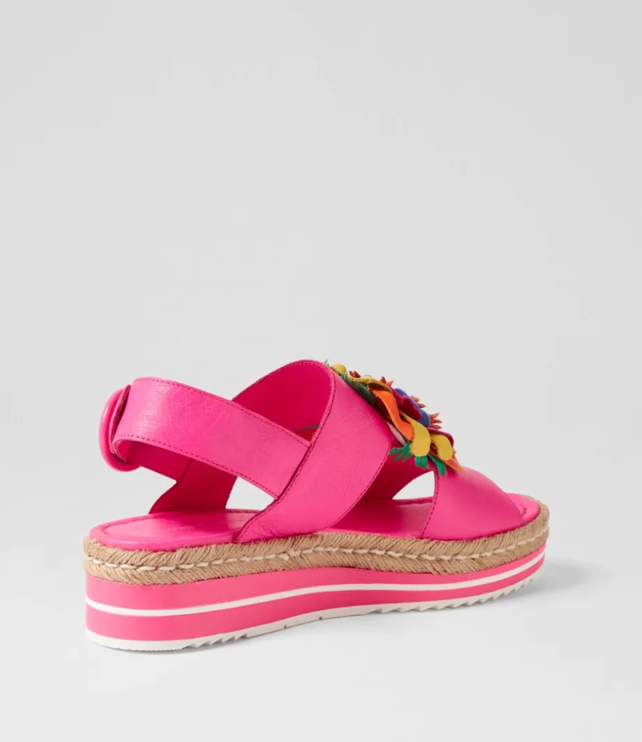 Amare Hot Pink Bright Multi Leather Sandals