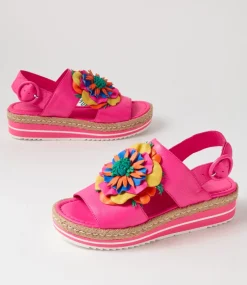 Amare Hot Pink Bright Multi Leather Sandals
