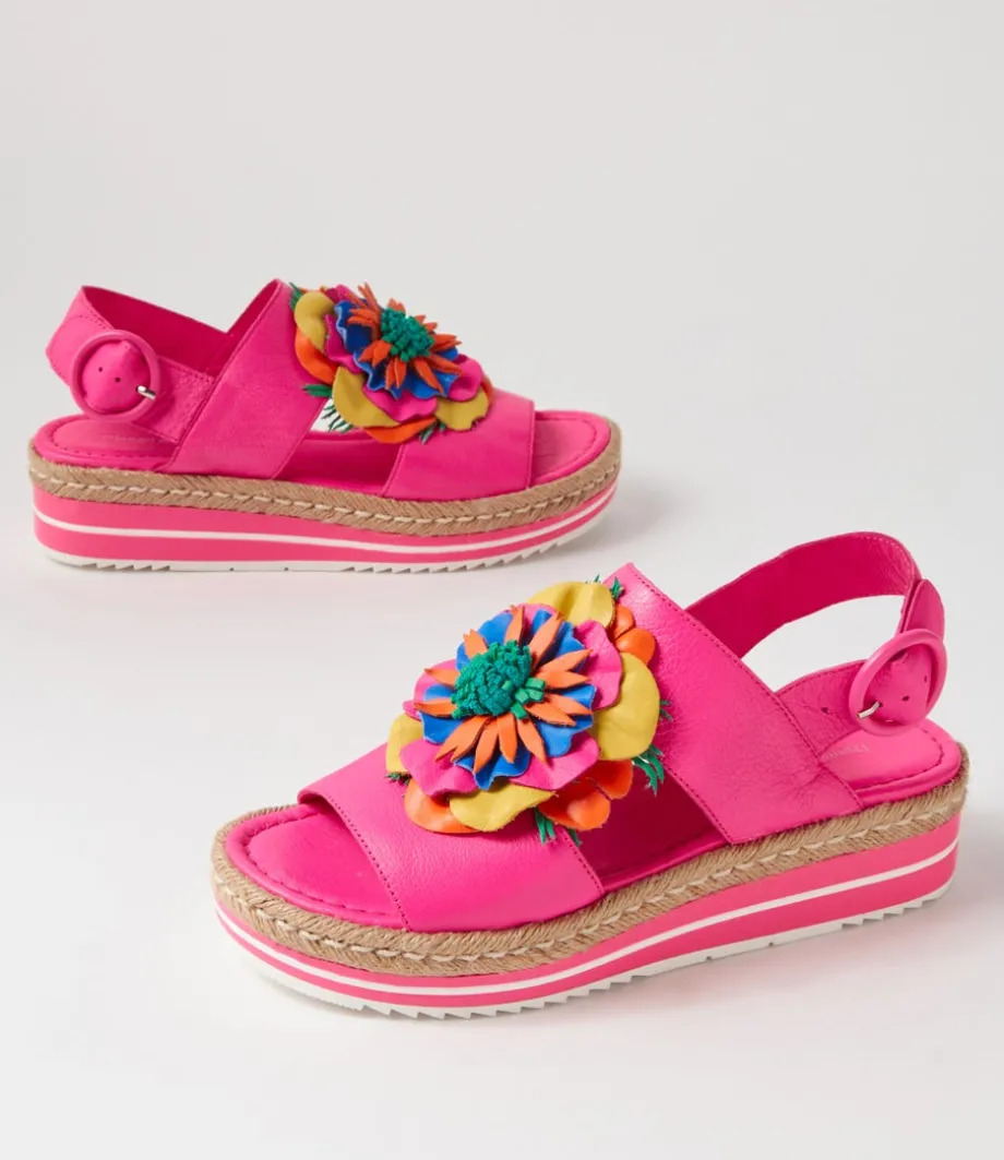 Amare Hot Pink Bright Multi Leather Sandals
