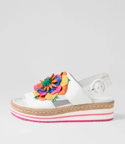 Amare White Bright Multi Leather Espadrilles