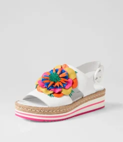 Amare White Bright Multi Leather Espadrilles